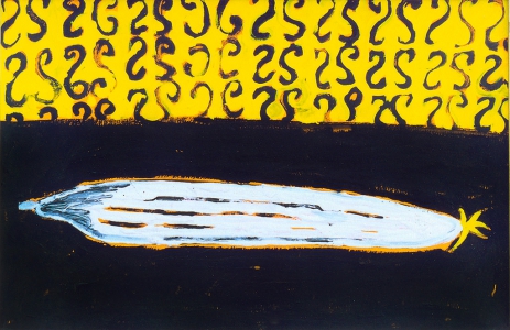 WHITE CUCUMBER / tempera on cardboard / 1994 / in private collection