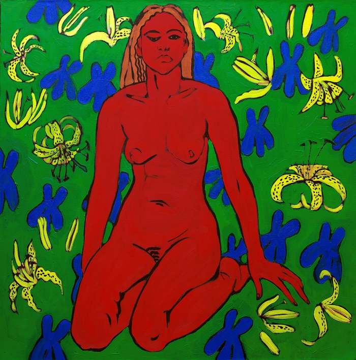 GIRL IN THE LILIES / oil on canvas / 100х100 cm / 1995