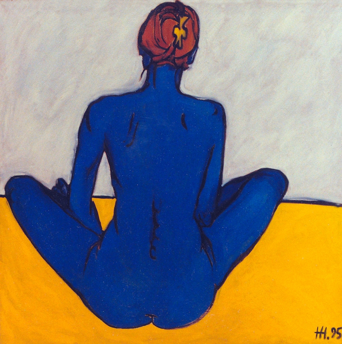 A BLUE GIRL / oil on canvas / 100х100 cm / 1995