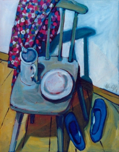 BLUE SLIPPERS / oil on canvas / 85x67 cm / 1994 / in private collection