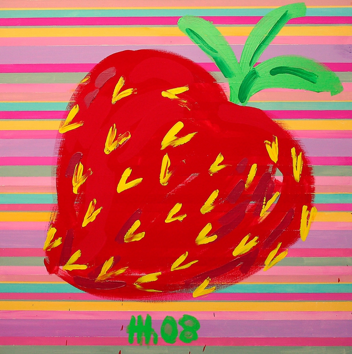 STRAWBERRY / acrylic, tempera on canvas / 100x100 cm / 2008 / in private collection