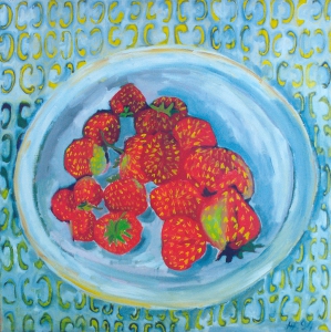 STRAWBERRIES / oil on canvas / 80x80 cm / 1994 / in private collection
