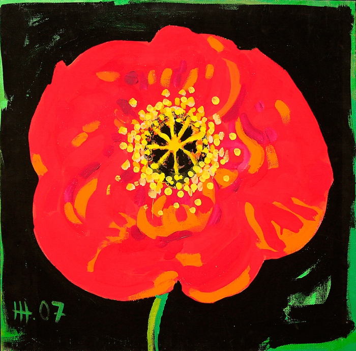 POPPY / tempera on canvas / 70x70 cm / 2007 / in private collection