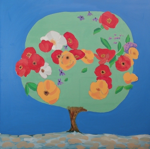 POPPY TREE / oil on canvas / 100x100 cm / 2007 / in private collection