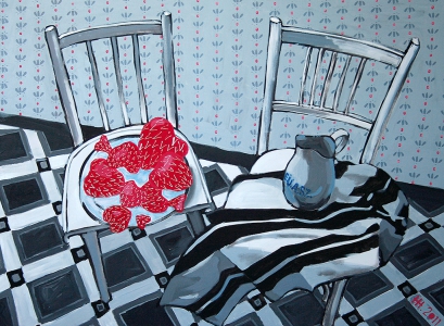 THE CARDIAC BERRIES / acrylic, tempera on canvas / 90x120 cm / 2011 / in private collection