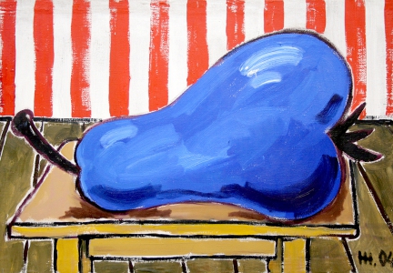BLUE AND A PEAR / oil on canvas / 70x100 cm / 2004 / in private collection