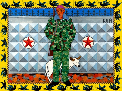 THE GUARD OF A MILITARY OFFICE / tempera, acrylic on canvas / 150х200 / 2013