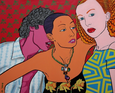 VERA, LUBA AND THE ANGEL / oil on canvas / 100x120 cm / 2009 / in private collection